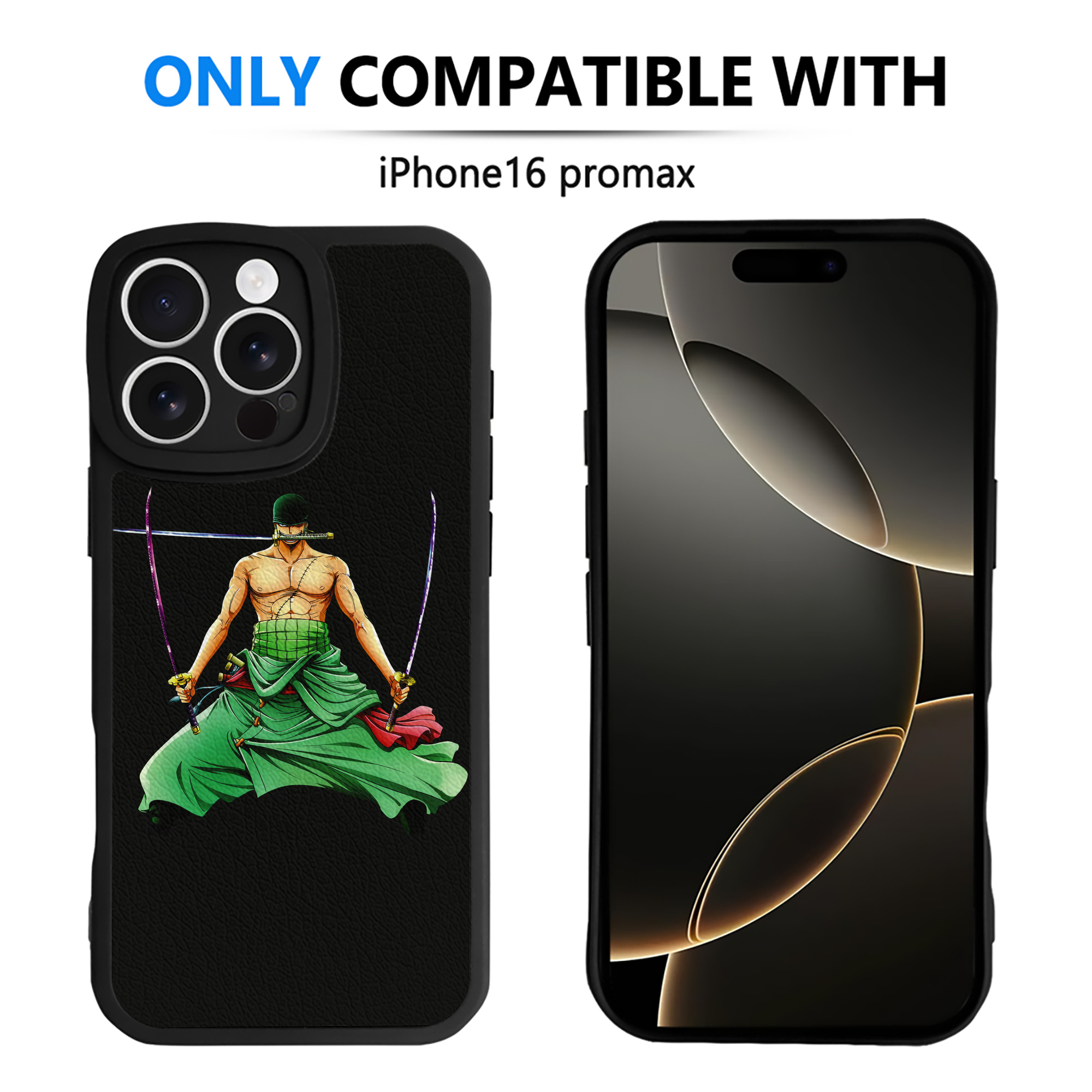 （画像用） ワンピース ロロノア・ゾロ ONE PIECE Roronoa Zoro 【iPhone 16シリーズ対応】シリコンスマホケース（レザー調） 材質：シリコン